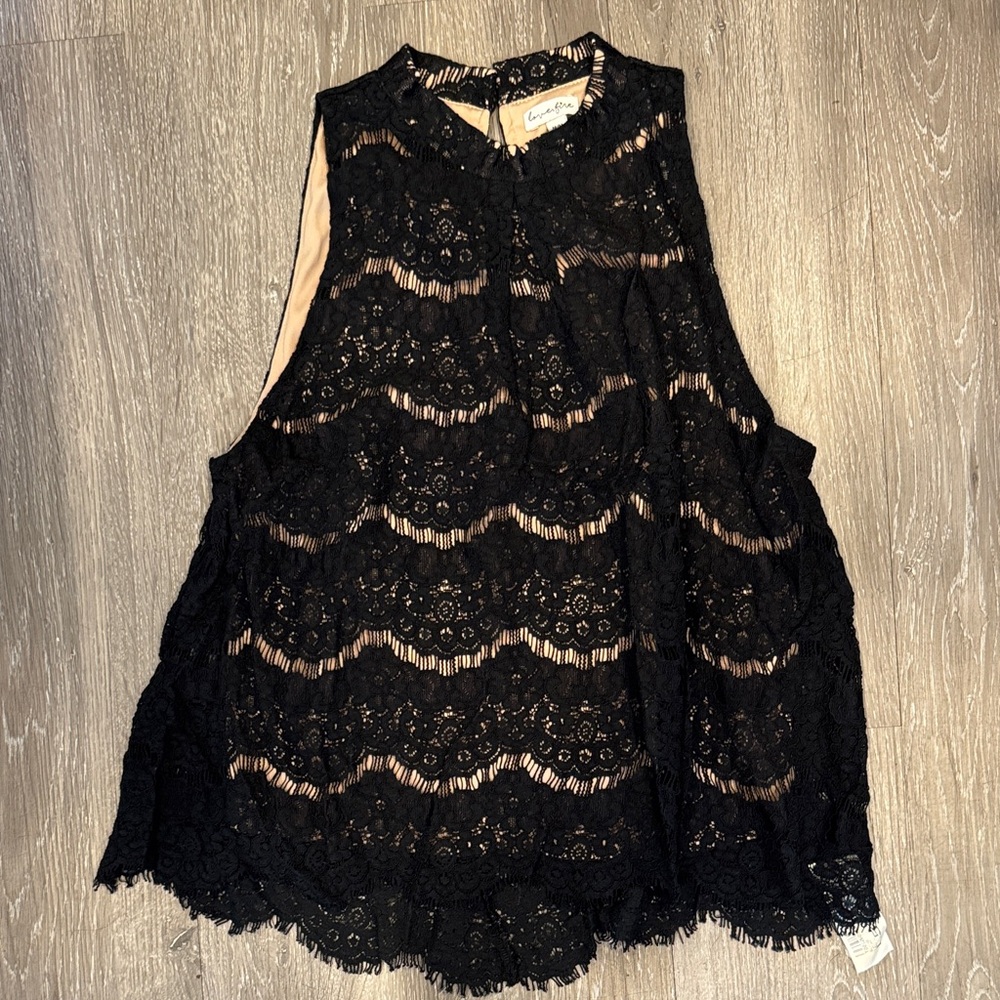 love, Fire Black Lace Blouse